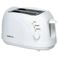 MUVIP TOSTADORA DE PAN 750W - CAPACIDAD PARA 2 REBANADAS - 6 NIVELES DE TOSTADO - FUNCION CALENTAR, DESCONGELACION Y RECALENTAR - PARADA AUTOMATICA Y MANUAL