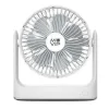 MUVIP VENTILADOR DE SOBREMESA PORTATIL 5.5W 18CM DE DIAMETRO - 3 VELOCIDADES - ANGULO AJUSTABLE HASTA 360º - AUTONOMIA HASTA 15H - COLOR BLANCO
