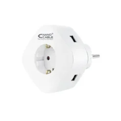 NANOCABLE BASE DE 1 ENCHUFE TIPO F + 2X USB-A Y 1X USB-C