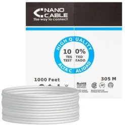 NANOCABLE BOBINA DE CABLE DE RED RIGIDO RJ45 CAT.6 FTP AWG24 305M - COLOR GRIS