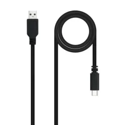 NANOCABLE CABLE 2.0 3A USB-C MACHO A USB-A MACHO - LONGITUD 1.50M - COLOR NEGRO