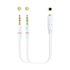 NANOCABLE CABLE ADAPTADOR AUDIO JACK 3.5MM HEMBRA 4 PINES A 2X JACK 3.5MM MACHO 3 PINES 0.20M - COLOR BLANCO