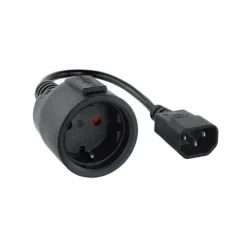 NANOCABLE CABLE ADAPTADOR DE CORRIENTE PARA SAIS C14/M A CEE7/H 16A 0.5M - COLOR NEGRO