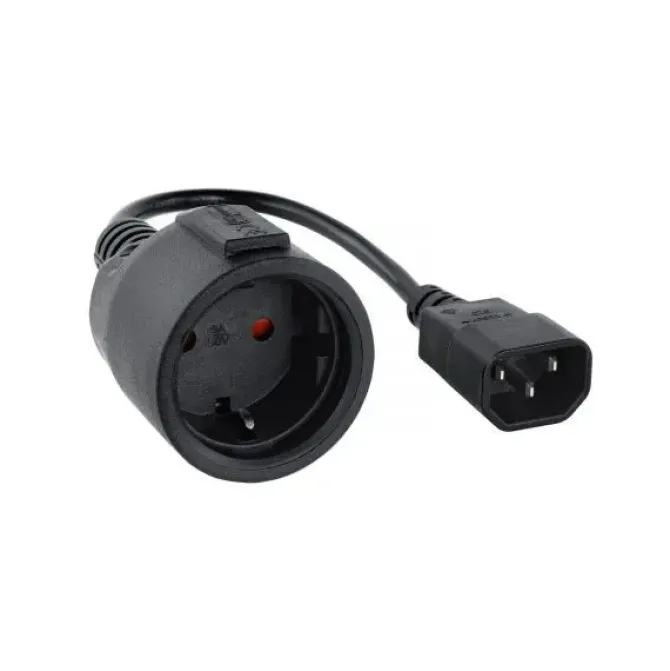 NANOCABLE CABLE ADAPTADOR DE CORRIENTE PARA SAIS C14/M A CEE7/H 16A 0.5M - COLOR NEGRO