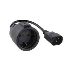 NANOCABLE CABLE ADAPTADOR PARA SAIS C14 MACHO A CEE7 HEMBRA 16A 0.25M - COLOR NEGRO