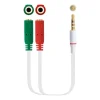 NANOCABLE CABLE ADAPTADOR AUDIO JACK 3.5MM MACHO 4 PINES A 2X JACK 3.5MM HEMBRA 3 PINES 0.20M - COLOR BLANCO