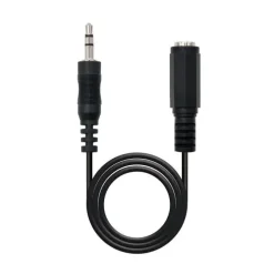 NANOCABLE CABLE AUDIO ESTEREO JACK 3.5MM MACHO A JACK 3.5MM HEMBRA 5M - COLOR NEGRO