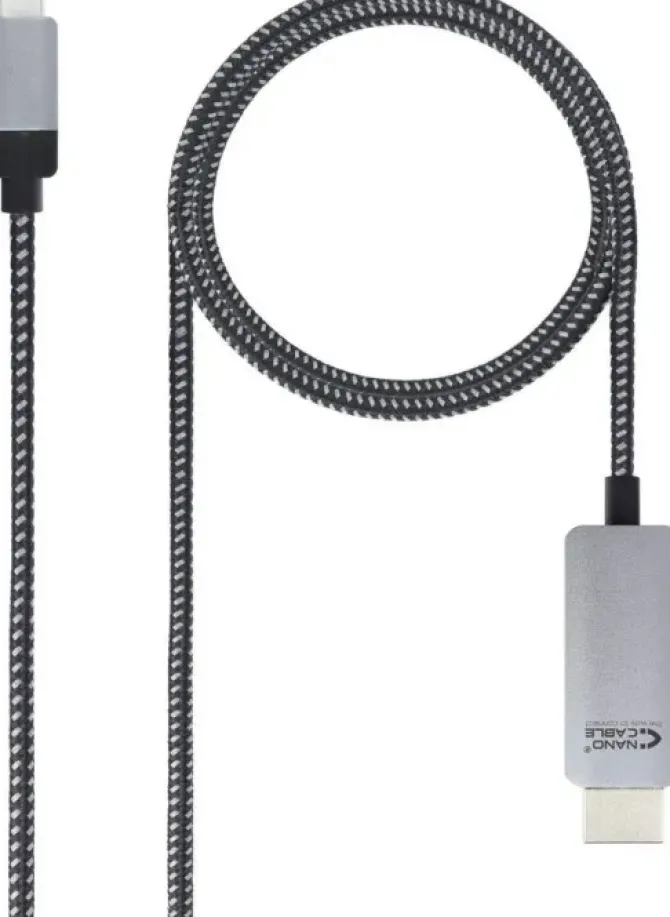NANOCABLE CABLE CONVERSOR USB-C MACHO A HDMI MACHO 3M - COLOR NEGRO/PLATA