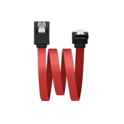 NANOCABLE CABLE DATOS SATA ACODADO CON ANCLAJES 0.50M - COLOR ROJO