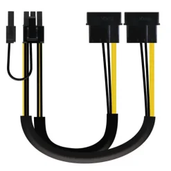 NANOCABLE CABLE DE ALIMENTACION PARA TARJETA GRAFICA 2X MOLEX 4PIN MACHO A PCI-E MOLEX 6+2PIN MACHO 0.20M
