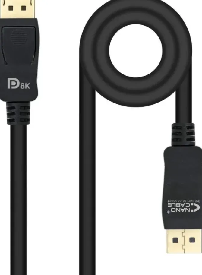 NANOCABLE CABLE DISPLAYPORT 1.4 MACHO A DISPLAYPORT 1.4 MACHO 2M - CERTIFICADO VESA - COLOR NEGRO
