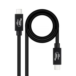 NANOCABLE CABLE USB 4 GEN 3X2 40GBPS 5A/240W - USB-C/M-USB-C/M - 1M - COLOR NEGRO