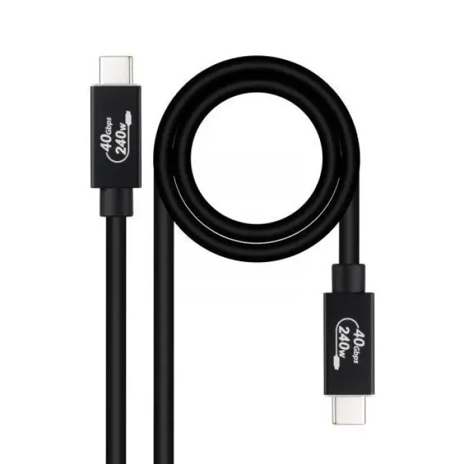 NANOCABLE CABLE USB 4 GEN 3X2 40GBPS 5A/240W - USB-C/M-USB-C/M - 1M - COLOR NEGRO