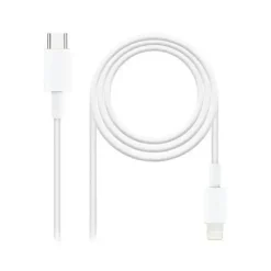 NANOCABLE CABLE USB-C MACHO A LIGHTNING MACHO 2M - COLOR BLANCO