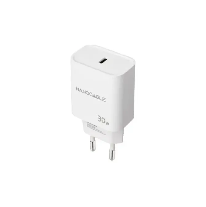 NANOCABLE CARGADOR DE PARED USB-C/PD 30W - COLOR BLANCO
