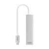 NANOCABLE CONVERSOR USB-C A ETHERNET GIGABIT + 3XUSB 3.0 - ALUMINIO - 15 CM - COLOR PLATA