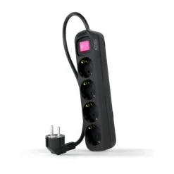 NANOCABLE REGLETA DE PROTECCION CON 4 SHUCKOS - CABLE DE 1.40M - INTERRUPTOR ON/OFF - COLOR NEGRO