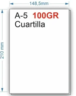 NAVIGATOR PAPEL 100GR 500HOJAS TAMAÑO CUARTILLA A5 BLANCO FUERTE