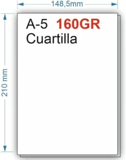 NAVIGATOR PAPEL 160GR 500HOJAS TAMAÑO CUARTILLA A5 BLANCO