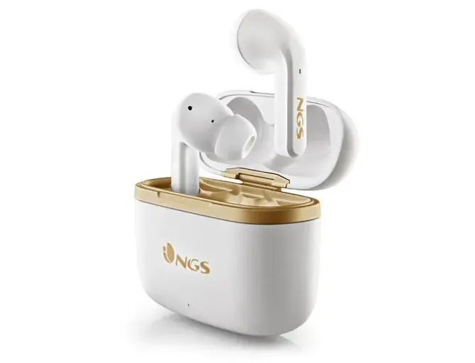 NGS ARTICA TROPHY WHITE AURICULARES INTRAUDITIVOS BLUETOOTH 5.1 TWS - CANCELACION DE RUIDO - MANOS LIBRES - AUTONOMIA HASTA 6H - BASE DE CARGA