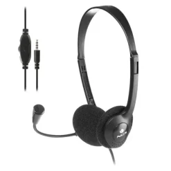 NGS AURICULARES CON CABLE PARA PORTATIL - MICROFONO AJUSTABLE - DIADEMA AJUSTABLE - CONTROL DE VOLUMEN - CONEXION DE AUDIO DE 3.5MM - COLOR NEGRO