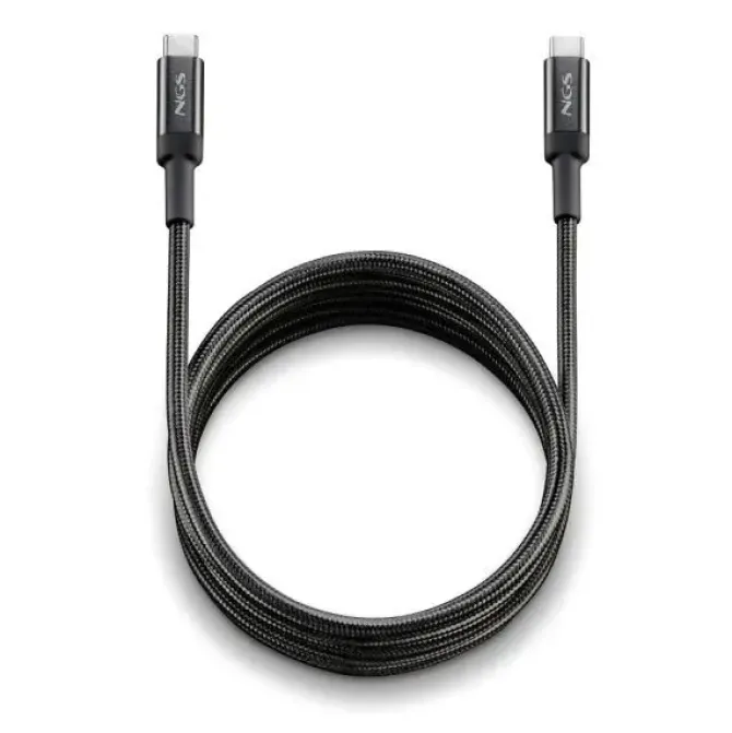 NGS CABLE 2.0 USB-C MACHO A USB-A MACHO - CARGA ULTRARAPIDA HASTA 65W - LONGITUD 2M - COLOR NEGRO