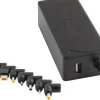 NGS CARGADOR UNIVERSAL AUTOMATICO PARA PORTATIL 45W - 8 ADAPTADORES - 1X USB - INDICADORES LED