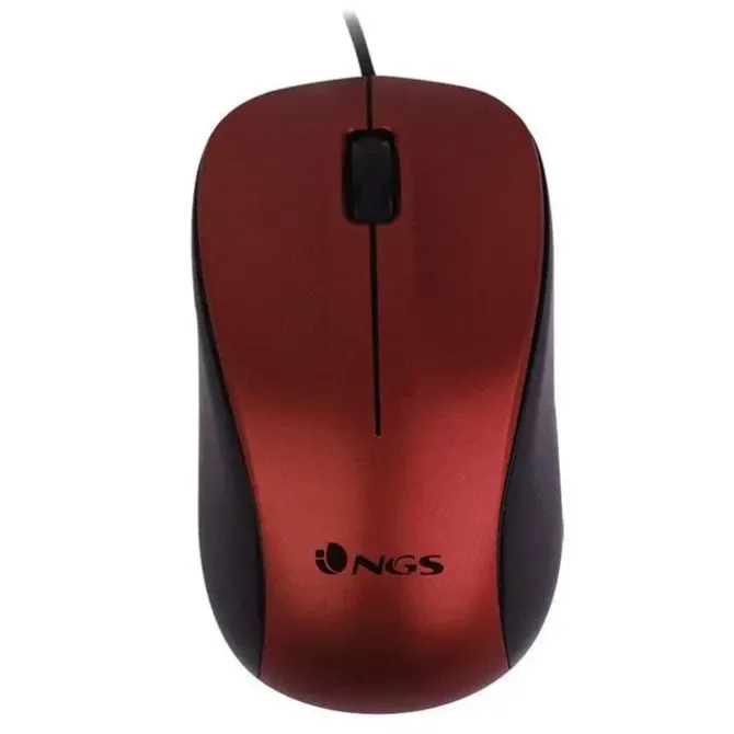 NGS CREW RATON USB 1200DPI - 3 BOTONES - USO AMBIDIESTRO - CABLE DE 1.30M - COLOR ROJO/NEGRO