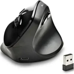 NGS EVO MOKSHA RATON VERTICAL ERGONOMICO INALAMBRICO USB 2400DPI - 5 BOTONES - TECLAS SILENCIOSAS - COLOR NEGRO