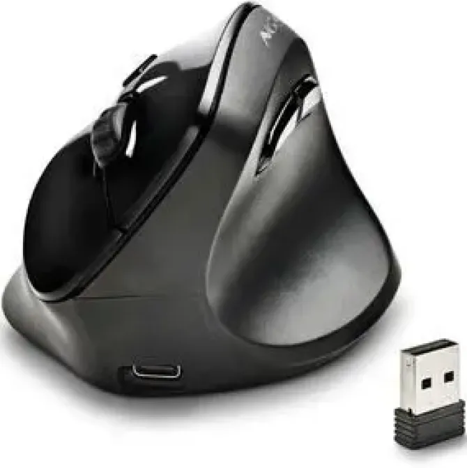 NGS EVO MOKSHA RATON VERTICAL ERGONOMICO INALAMBRICO USB 2400DPI - 5 BOTONES - TECLAS SILENCIOSAS - COLOR NEGRO