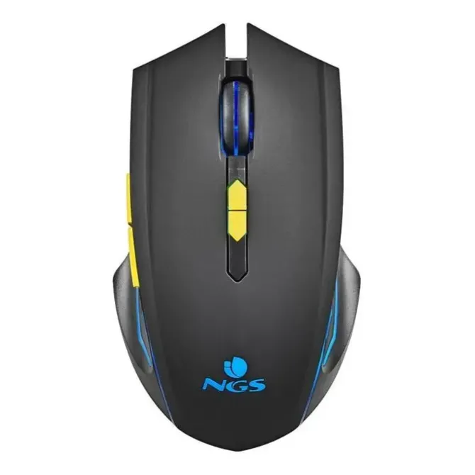 NGS GMX-200 RATON INALAMBRICO GAMING - 3200DPI - 7 BOTONES - LUCES LED - COLOR NEGRO