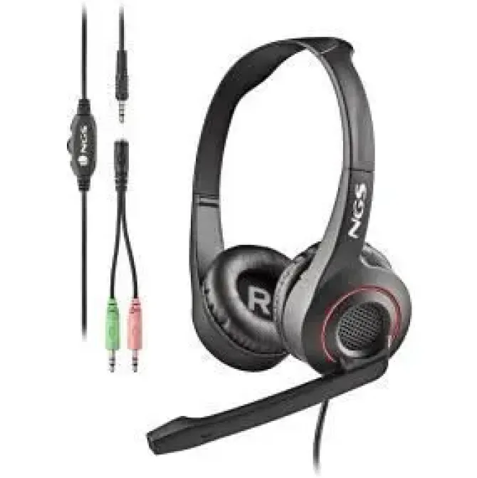 NGS MSX 10 PRO AURICULARES CON MICROFONO PLEGABLE - DIADEMA AJUSTABLE - ALMOHADILLAS ACOLCHADAS - CONTROL EN CABLE - CABLE DE 1.80M