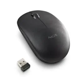 NGS RATON INALAMBRICO CON TECLAS SILENCIOSAS - 2 BOTONES - AMBIDIESTRO - COLOR NEGRO