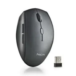 NGS RATON INALAMBRICO ERGONOMICO - 5 BOTONES - TECLAS SILENCIOSAS - RUEDA DE DESPLAZAMIENTO - CONEXION 2.4 GHZ - DPI AJUSTABLES - COLOR NEGRO