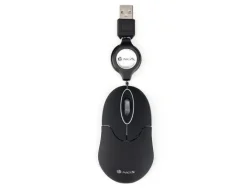 NGS SIN RATON USB 1000DPI - CABLE RETRACTIL - 3 BOTONES - USO AMBIDIESTRO - COLOR NEGRO