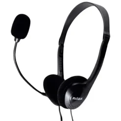 NILOX AURICULARES USB CON MICROFONO - MICROFONO FLEXIBLE - DIADEMA AJUSTABLE - CONTROLES EN CABLE - CABLE DE 1.80M - COLOR NEGRO