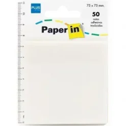 NOTA ADH.PAPER-IN 75X75 50H TRANSPAR.