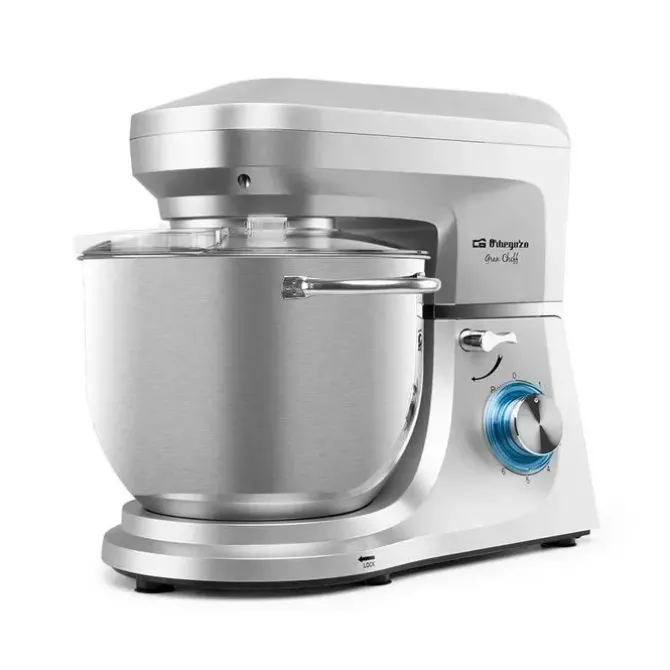 ORBEGOZO AM 8000 AMASADORA MULTIFUNCIONAL - POTENTE MOTOR DE 1800W - BOL DE ACERO INOXIDABLE DE 7L - 6 VELOCIDADES + PULSE - ACCESORIOS PARA AMASAR - MEZCLAR Y BATIR - MOVIMIENTO PLANETARIO