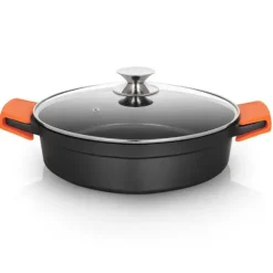 ORBEGOZO CDB 1028 CACEROLA BAJA DE ALUMINIO FUNDIDO - VERSATILIDAD Y SEGURIDAD EN LA COCINA - ANTIADHERENTE LIBRE DE PFOA - APTA PARA TODO TIPO DE FUEGOS - CAPACIDAD 4.2 L