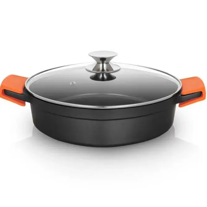 ORBEGOZO CDB 1028 CACEROLA BAJA DE ALUMINIO FUNDIDO - VERSATILIDAD Y SEGURIDAD EN LA COCINA - ANTIADHERENTE LIBRE DE PFOA - APTA PARA TODO TIPO DE FUEGOS - CAPACIDAD 4.2 L