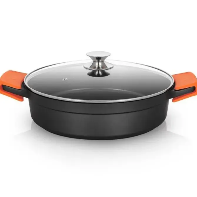 ORBEGOZO CDB 1032 CACEROLA BAJA - ALUMINIO FUNDIDO INDEFORMABLE - CAPACIDAD 5.9L - ASAS DE SILICONA - ANTIADHERENTE PFOA - APTA PARA TODO TIPO DE FUEGOS