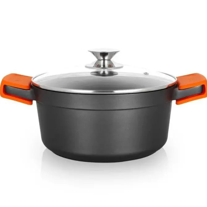 ORBEGOZO CDH 3024 - CACEROLA DE ALUMINIO FUNDIDO PARA GUISOS DE LA ABUELA INDEFORMABLE - 4.5 L - ASAS DE SILICONA - ANTIADHERENTE - APTA PARA TODO TIPO DE FUEGOS SEGURA Y PRACTICA