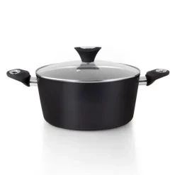 ORBEGOZO CFM 2022 FUNDICOOK CACEROLA DE ALUMINIO FORJADO CON CAPACIDAD DE 5.09L - ANTIADHERENTE LIBRE DE PFOA - MANGO ERGONOMICO Y TAPA DE CRISTAL TEMPLADO - FACIL LIMPIEZA