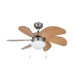 ORBEGOZO CP 15075 N VENTILADOR DE TECHO - CON PLAFON INCORPORADO - DISEÑO EN NIQUEL Y MADERA - 3 VELOCIDADES REVERSIBLES - SISTEMA DE VENTILACION REVERSIBLE - AIRE FRESCO Y LUZ EN UN SOLO PRODUCTO