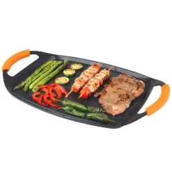 ORBEGOZO GDB 4700 PLANCHA GRILL DE ALUMINIO FORJADO - ANTIADHERENTE DE PIEDRA - ASAS DE GOMA EXTRAIBLES - DISEÑO ERGONOMICO - APTO PARA LAVAVAJILLAS