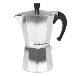 ORBEGOZO KF 600 CAFETERA ITALIANA PLACENTERA Y SEGURA - CAPACIDAD PARA 6 TAZAS - MANGO ERGONOMICO - VALVULA DE SEGURIDAD - FACIL LIMPIEZA - COMPATIBLE CON GAS - ELECTRICIDAD Y VITROCERAMICA