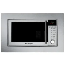 ORBEGOZO MIG 2025 MICROONDAS ENCASTRABLE PROFESIONAL POTENCIA DE 800W - GRILL DE 1000W - CAPACIDAD DE 20L TEMPORIZADOR DIGITAL - 8 NIVELES DE POTENCIA - PROGRAMA DE DESCONGELACION ACABADO INOX