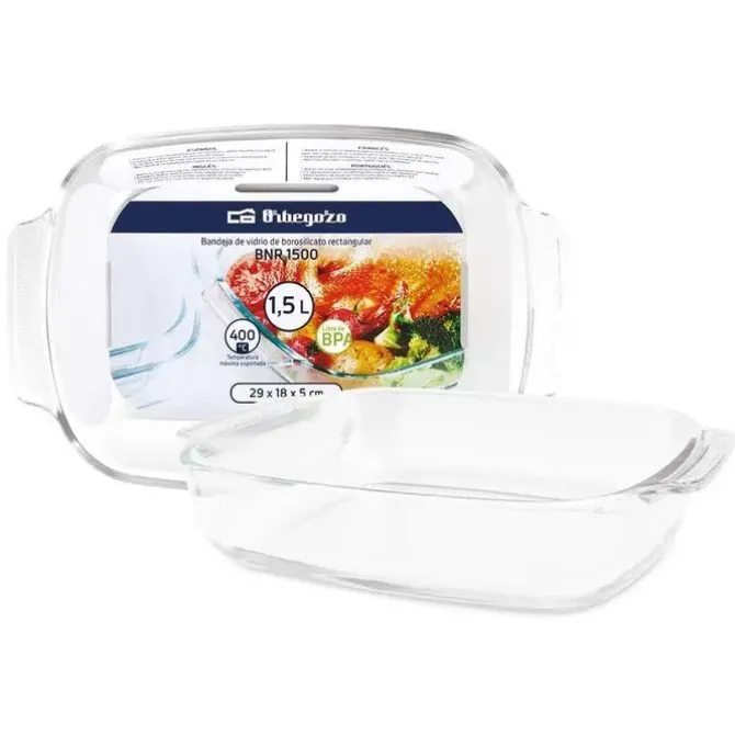 ORBEGOZO SERIE BNR BANDEJAS DE VIDRIO - 3.7L - VERSATILIDAD Y RESISTENCIA EN TU COCINA - SERVIR Y ALMACENAR APTO PARA HORNO - MICROONDAS Y LAVAVAJILLAS