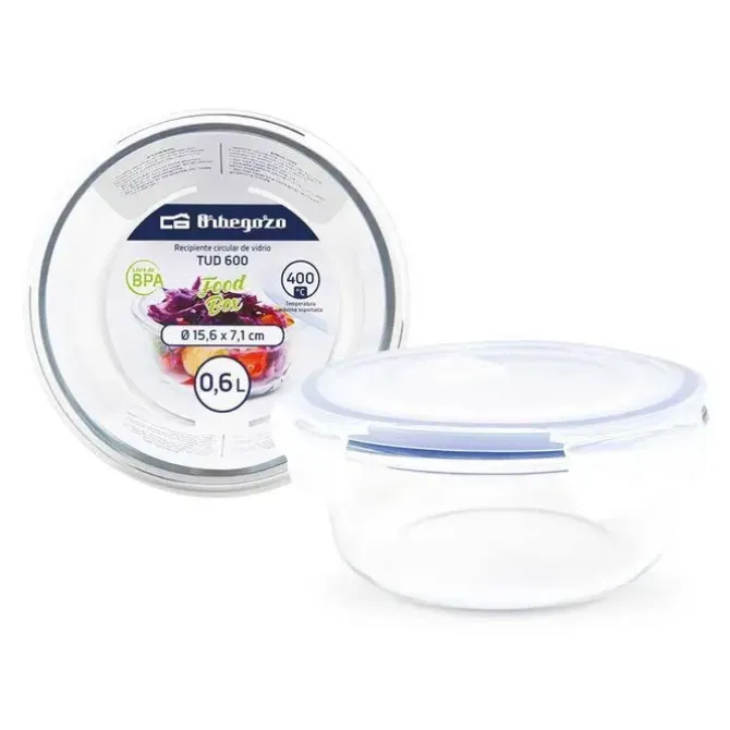 ORBEGOZO TUD SERIE - 0.95L - RECIPIENTES DE VIDRIO PARA COCINA RESISTENTE A ALTAS TEMPERATURAS Y CAIDAS HERMETICOS Y APTOS PARA LAVAVAJILLAS IDEAL PARA CONSERVAR ALIMENTOS