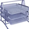 OSCO PACK DE 3 BANDEJAS MESH METALICAS.FORMATO A4+.DIMENSIONES 295X390X26 5MM.COLOR PLATA.REF.3TT SIL CS35096